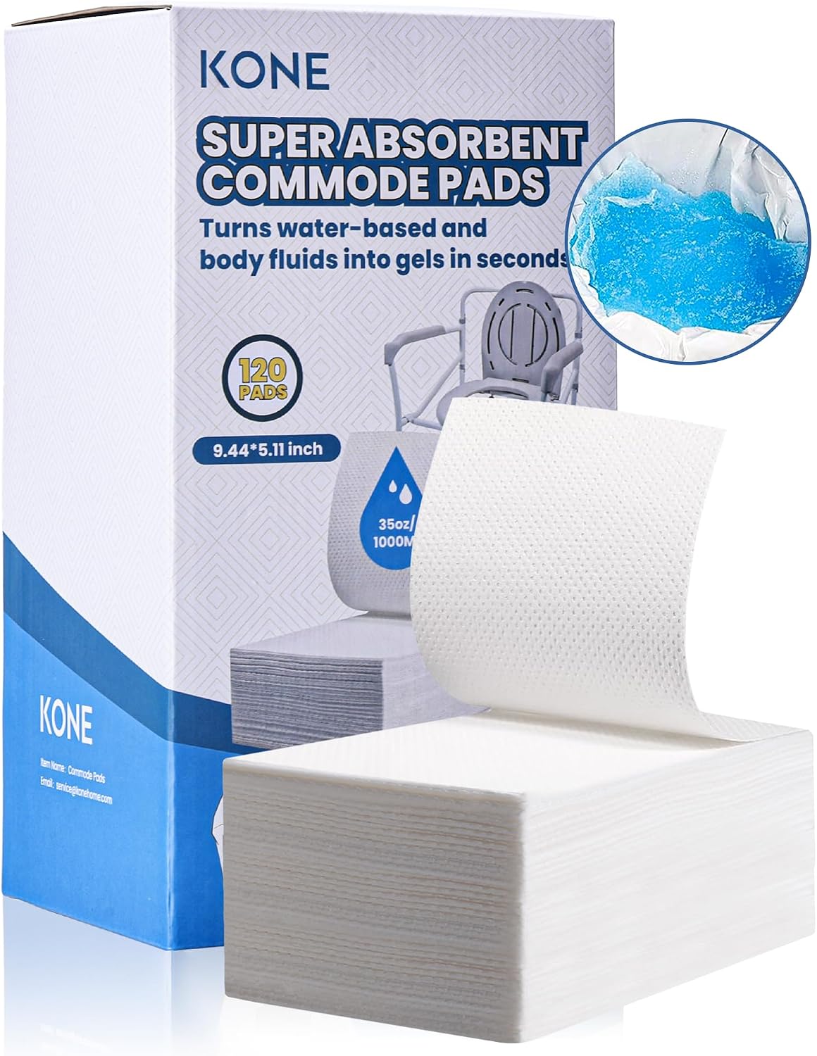 120 Count Super Absorbent Commode Pads, Disposable Toilet Pads for Adults Toilet Chair, Portable Potty, Commode Liners, Make Caregiving Easier