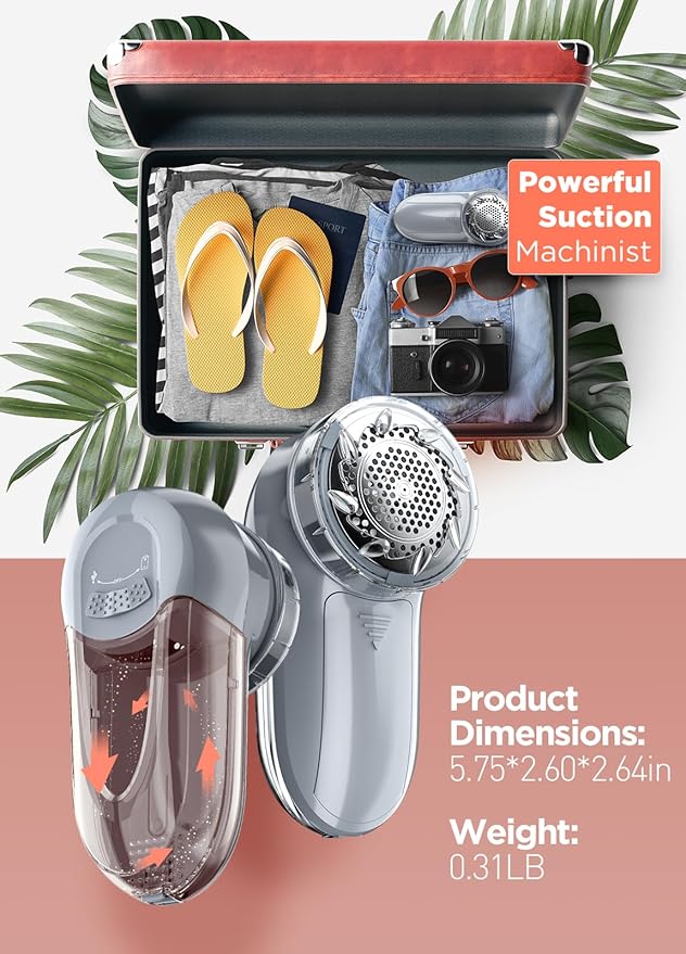 Bymore Fabric Shaver Lint Shaver for Clothes, Dual Power Lint Remover with Battery or Corded Use, Portable Sweater Shaver for Clothing, Furniture & Travel