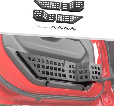 Jimen Fit for Jeep Wrangler JL JLU 4xe 2018-2026 & Gladiator JT 2020-2026, Upgrade 4PCS Metal Front Door Pockets Organiz