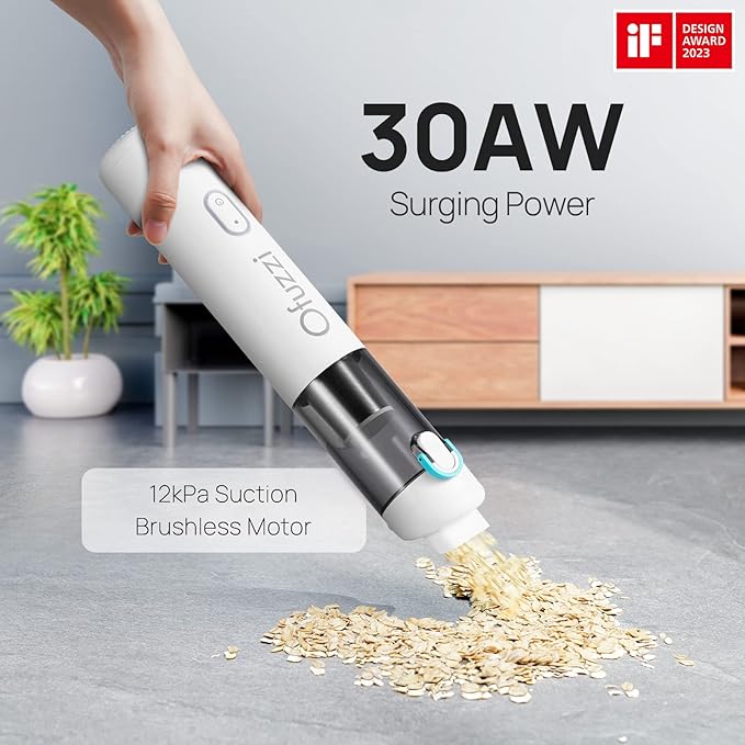 Ofuzzi H8 Apex Car Vacuum Cleaner, Portable Handheld Vacuum Cleaner with 12000Pa High Power, Ultra-Lightweight 1.2lbs, USB-C Fast Charging, Mini Car Vacuum for Car, Home, Pet Hair,