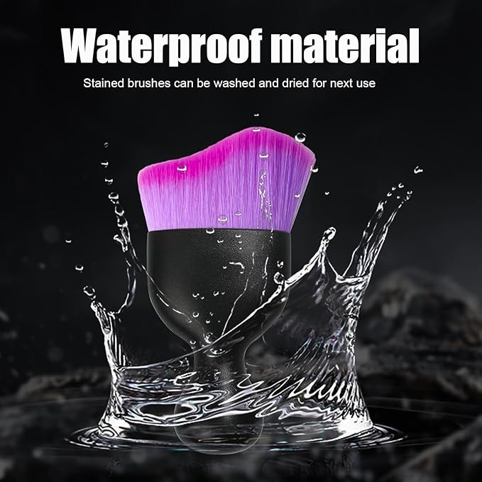 Ziciner Car Detailing Brush, Curved Soft Bristles Auto Removal Dust Collectors, Universal Vehicle Dashboard, Air Conditioner Vents etc Interior Cleaning Tool Accessories (Double Purple)