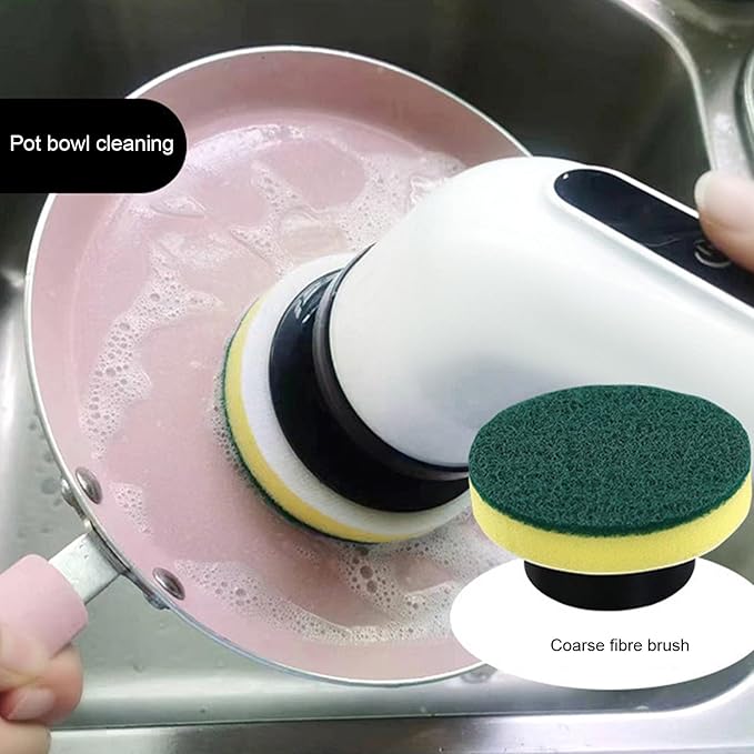 Electric Spin Scrubber Cordless Multifunction Retractable Handle Bathroom Tile Power Cleaning 9 Brushes Bath Tub Scrubber