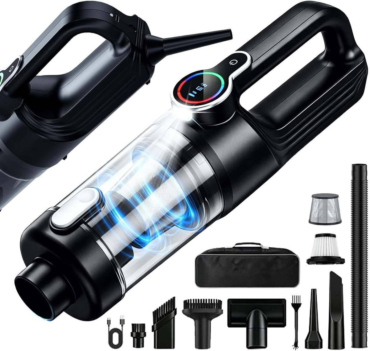 Car Vacuum Portable Cordless, 20000Pa Handheld Vacuum Cordless & Air Duster