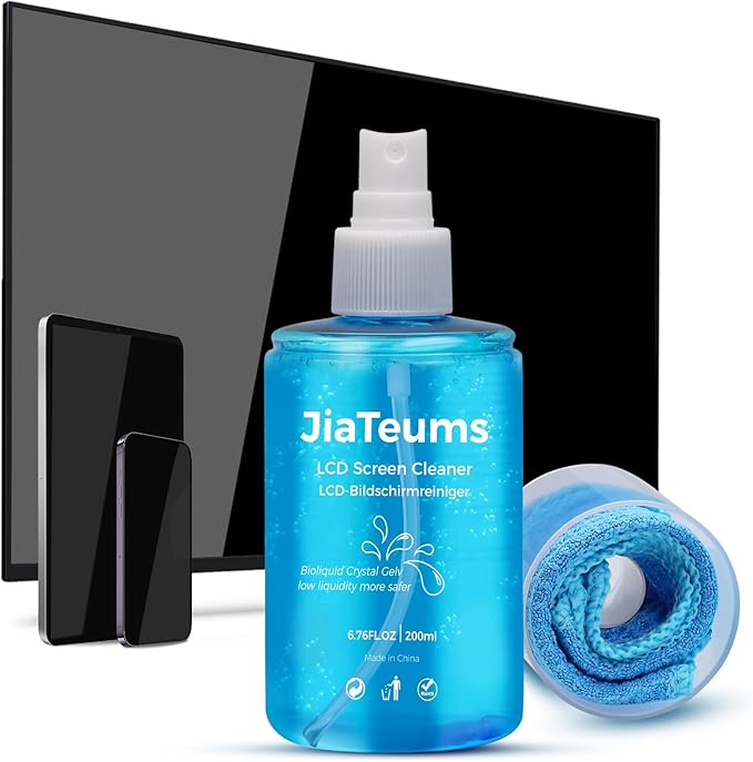 TV Screen Cleaner, Non-Drip Touchscreen Spray with Wiper for CD Disc Laptop Phone Tablet Computer Lens(200ml)