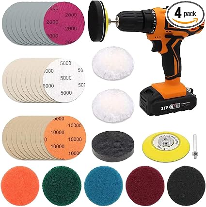 3 Inch Car Headlight Restoration Kit, Car Polishing Sanding Discs Assortment 2000 to 10000 Grit with 1/4 Inch Shank Back