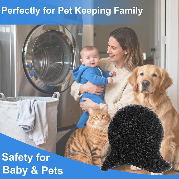 Pet Hair Remover for Laundry, 6PCS Reusable Dog & Cat Hair Remover Tool - Removes Pet Fur, Hair, Lint, Dander from Clothes &Washing Machine. (Black, Fish Tail)