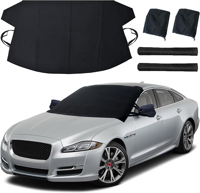 EcoNour Windshield Cover for Ice and Snow | Windshield Snow Cover with Side Mirror Cover & Wiper Protection | Oxford Fab