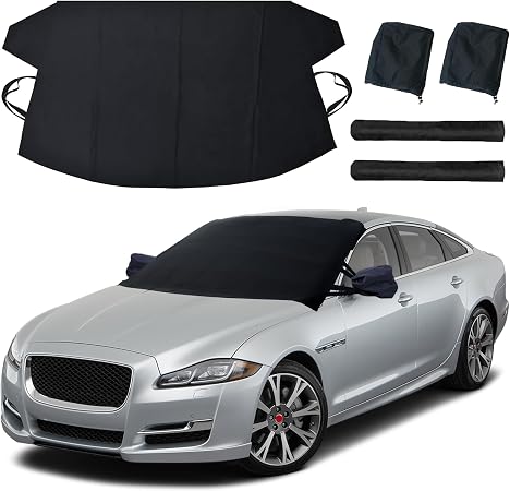 EcoNour Windshield Cover for Ice and Snow | Windshield Snow Cover with Side Mirror Cover & Wiper Protection | Oxford Fab