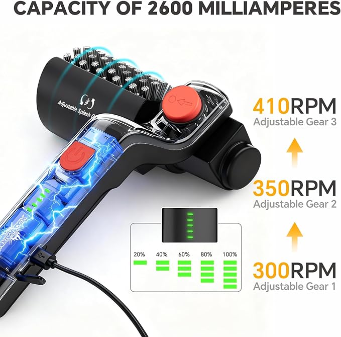 XUDAKAIXIN Electric Grill Brush – No Bristle Shedding, High Torque with 3-Speed Modes, 2026 Upgraded Rechargeable & Adjustable-Angle Grill Cleaner, Gifts for Men/Dad