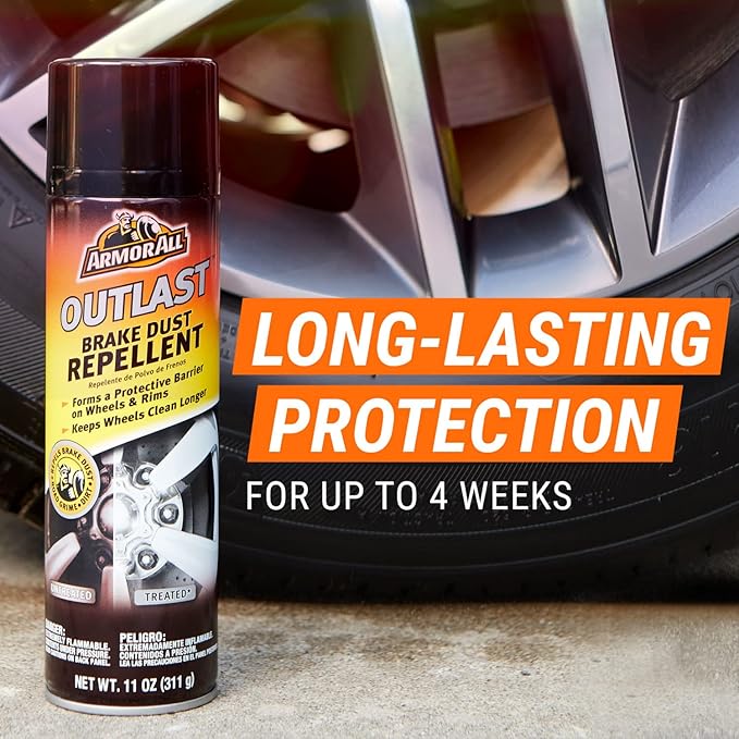 Armor All Car Brake Cleaner Dust Repellent, Cleaner for Tires, Wheels, Rims, 11 Fl Oz Each