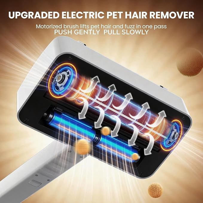 Carpet Rake Electric Rechargeable for Pet Hair Removal 5X Efficient and Quiet Cat Dog Hair Remover for Carpet, Rugs, Mats
