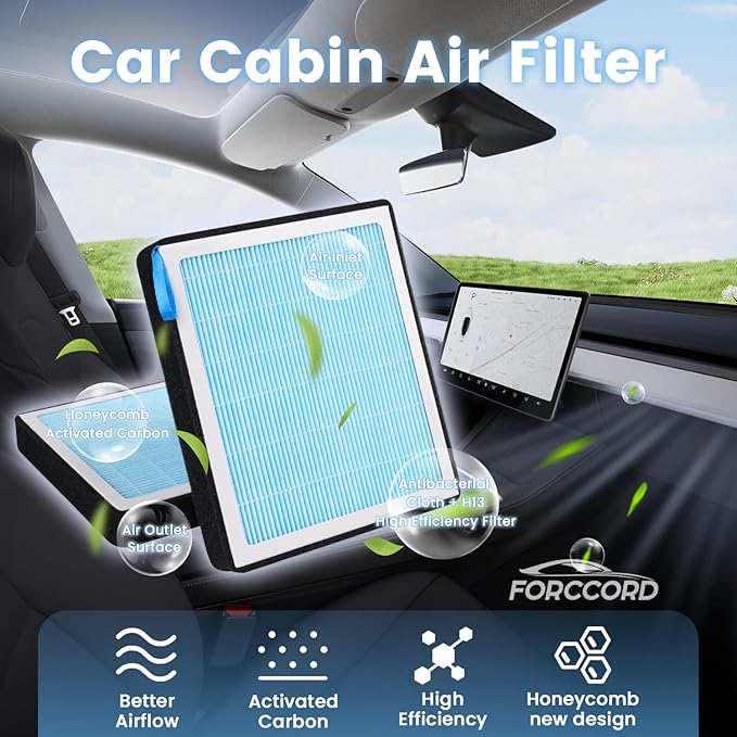2-Pack HEPA Cabin Air Filter Fits for Toyota Camry/Corolla/4Runner Sienna Tundra RAV4 Lexus RX350 Activated Carbon Cabin Filter Replacement CF10285 Car Accessories