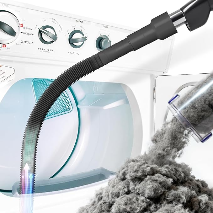 Holikme Dryer Vent Cleaner Kit Vacuum Hose Attachment Brush,Black