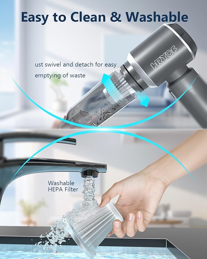Professional Car Vacuum Cleaner, 20000Pa Powerful Handheld Vacuum for Car Interior Cleaning, Portable Cordless Mini Vacuum with Brushless Motor & Crevice Tool for Car