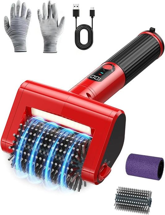 800 RPM Electric Grill Brush for Outdoor, 2-Speed High Power BBQ Cleaning Tool, 4000mAh Cordless Scrubber with LED Light, Non-Shedding Brush & 2 Scouring Pads for Gas/Charcoal/Weber Grates