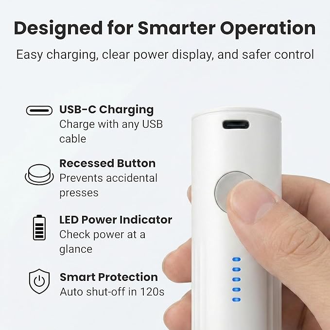 Cordless Electric Vacuum Pump for Vacuum Storage Bags, Mini USB-C Rechargeable Vacuum Bag Pump, Portable Travel Pump for Vacuum Seal Bags, Clothes, Bedding & Comforters (Bags Not Included)