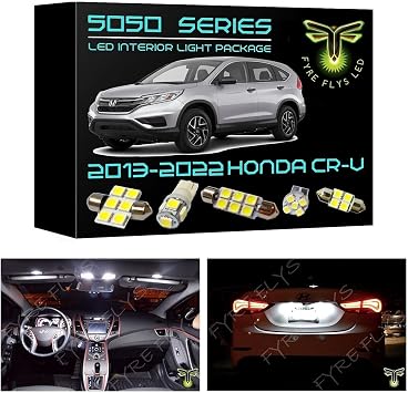 10 Piece White LED Interior Lights for 2013-2022 Honda CR-V or HR-V 6000K 5050 Series SMD Package Kit and Install Tool