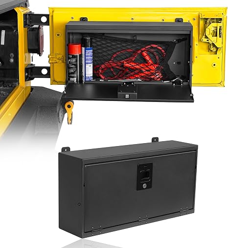 Hooke Road Tailgate Storage Lock Box for 1997-2006 Jeep Wrangler TJ