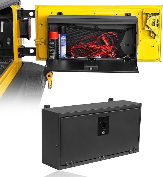 Hooke Road Tailgate Storage Lock Box for 1997-2006 Jeep Wrangler TJ