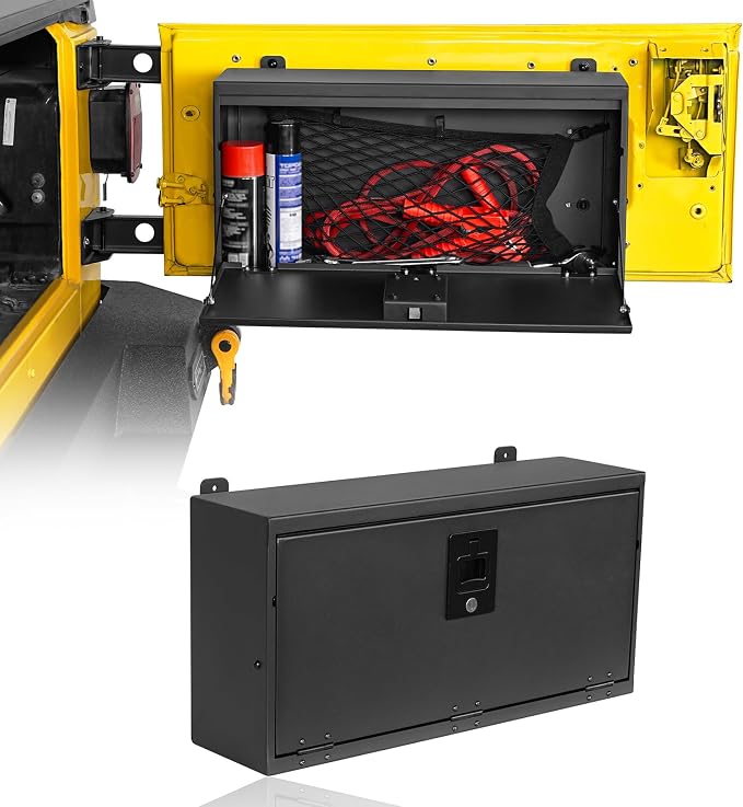 Hooke Road Tailgate Storage Lock Box for 1997-2006 Jeep Wrangler TJ