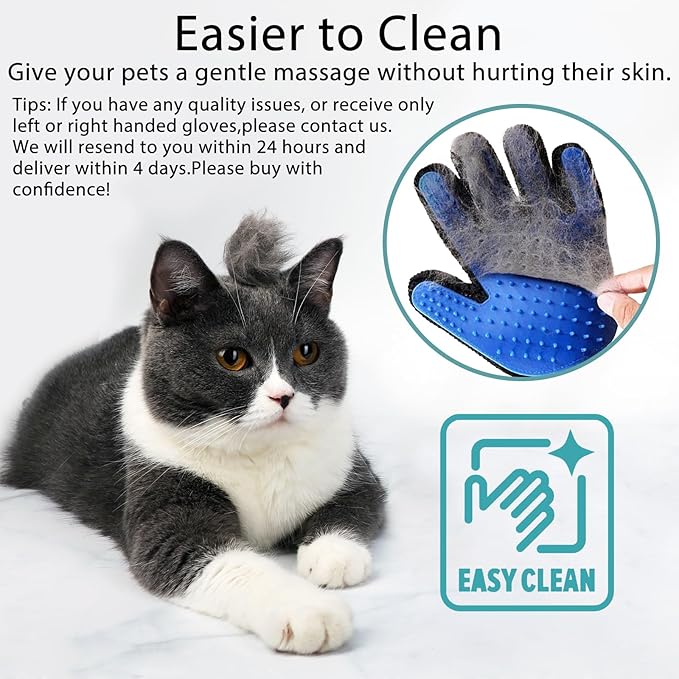 Cat Grooming Glove Brush,Pet Hair Remover Tool,Reusable Dog Hair Fur Remover for Carpet,Furniture,Couch,Clothes,Eco-Friendly and High efficiency