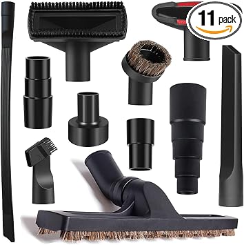 11Pcs Universal Vacuum Attachment Kit 1-1/4" Vacuum Hose Adapter Wet Dry Plastic Vacuum Cleaners Accessories with Extens