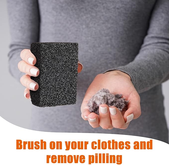 4 Pcs Sweater Pill Remover Fuzz Defuzzer Remover Stone Lint Remover Tools for Sweater Pilling Removal Fuzz Lint Remover, Black, 3.9 x 2.8 x 1.6 Inch