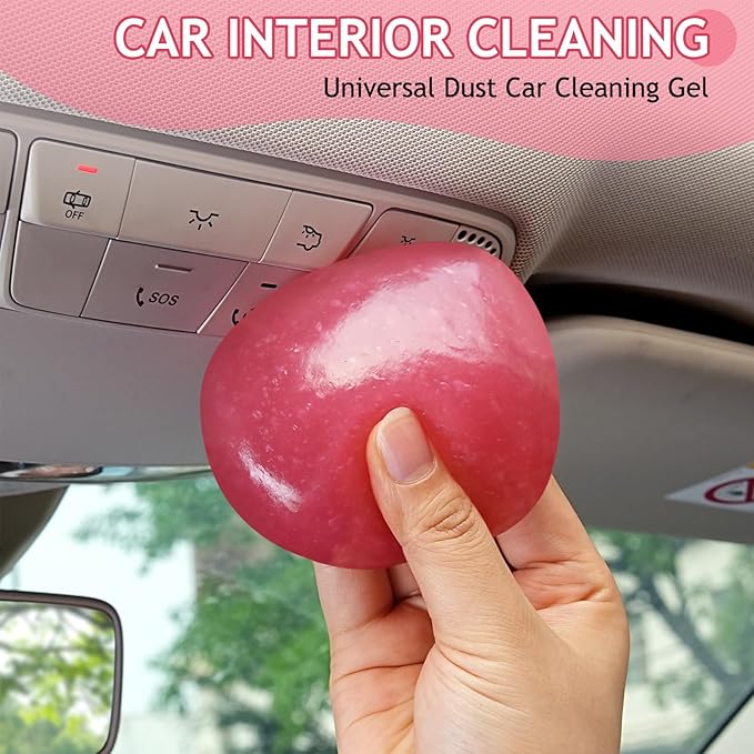 TeSabMi Car Cleaning Gel Car Cleaning Putty Car Putty Car Interior Cleaner Car Slime Car Detailing Kit Car Accessories Gifts for Dad Men Him Women Stocking Stuffers Pink