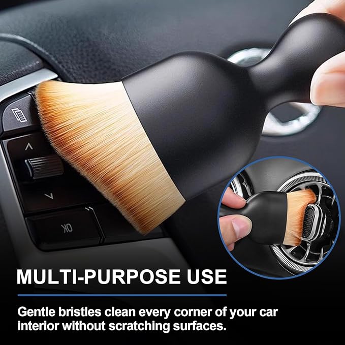 Car Interior Detail Dust Brush, 3PCS car Cleaning Brush, Soft Car Interior Detailing Kit Tools - Professional Auto Detailing Brushes for Car Interior, Air Vents, Computer, Keyboard