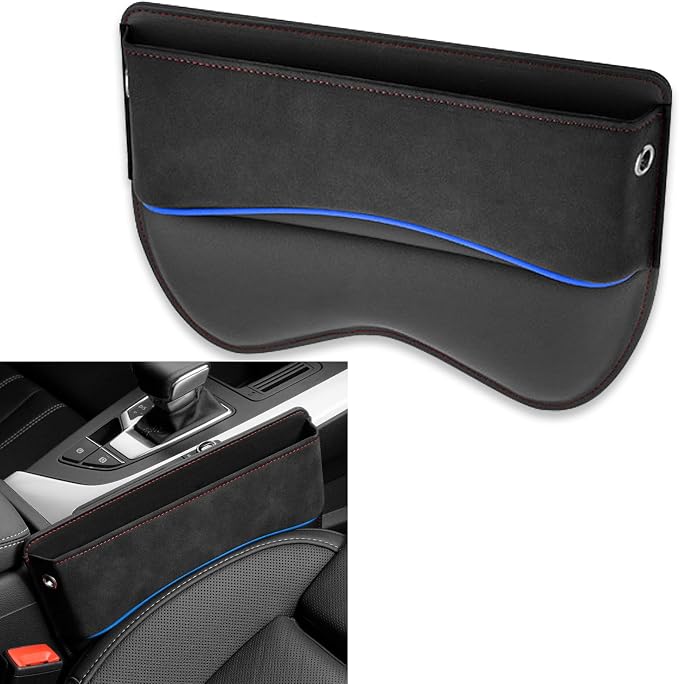 Pack-1 Car Seat Gap Filler, Leather Car Seat Storage Box, Universal Car Seat Organizer, Adjustable Car Utility Bag, Car 