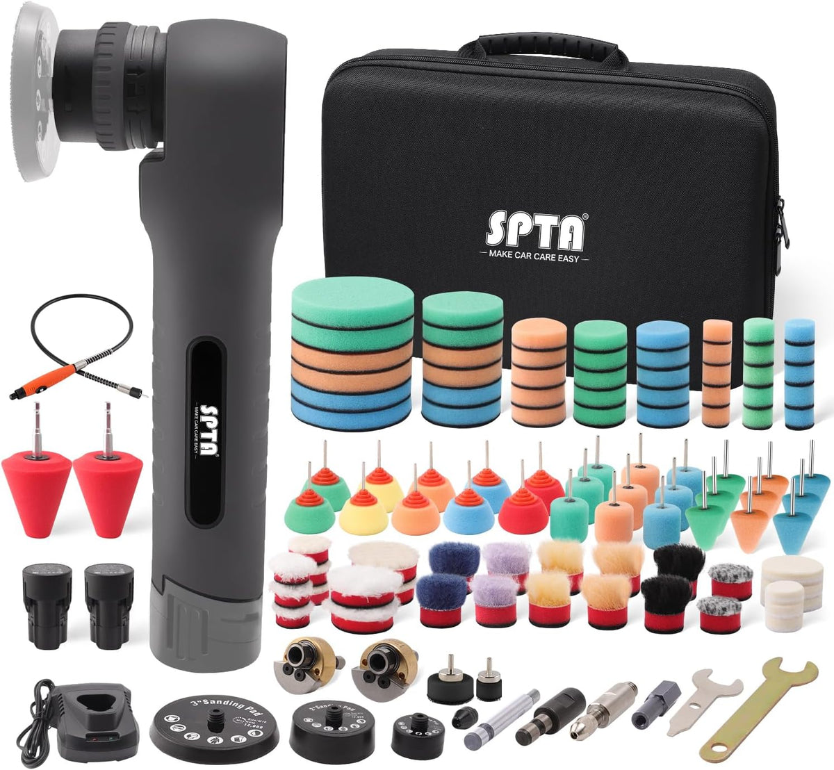 Cordless Mini Polisher, 12V Cordless Polisher for Detailed Polishing, Cordless Car Buffer Polisher, RO&DA Buffer Polisher with Mini Polishing Pads and Wool Pads for Polishing, Sanding, Cleaning