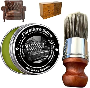 Leather & Furniture Repair Salve with Brush, Original Leathers Recoloring Balm Wood Cleaner, Wood Polish Wax, Household 
