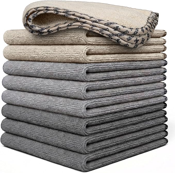 Chemical Guys AllSwipe Multi-Purpose Microfiber Towels, Car Interior, Home and Garage, Scratch-Free, Lint-Free Short-Pile Microfiber, Multi-Color, 14 in x 12 in - 9 Pack
