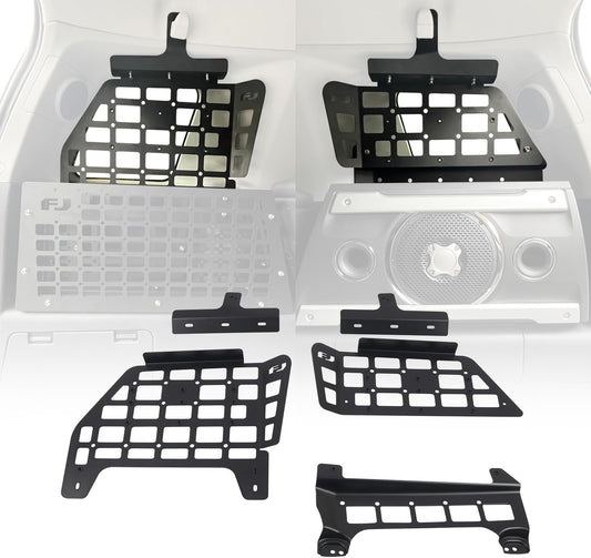 HIGH FLYING for Toyota FJ Cruiser (XJ10) 2007-2022 Modular Storage Molle Panel System Trunk Shelf Interior Luggage Carrier Cargo Rack Trunk Organizer Aluminum (Side Panels)