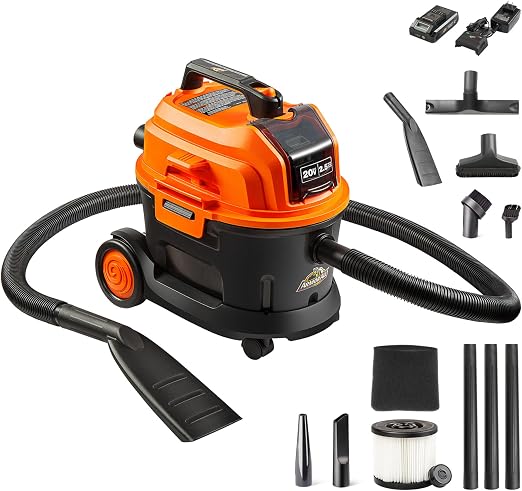 Armor All DAA202W 0901 2.5 Gal 20V Max Cordless Wet/Dry Vac Orange/Black - Cleanova