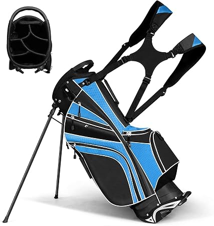 Golf Stand Bag, Golf Club Bag w/6 Large Way Top Dividers & 7 Pockets, Lightweight Golf Carry Bag w/Ergonomic Dual Straps