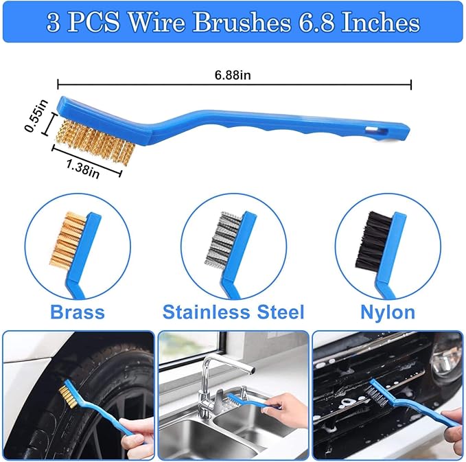 30Pcs Car Detailing Brush Set, Car Detailing Kit, Car Cleaning Kit, Car Windshield Cleaning Tool, Professional Car Care kit - Car Wash Brush kit for Interior Exterior Wheels(Blue)