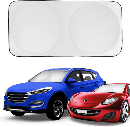 CarCooler 69x35 Foldable Car Windshield Sunshades | Cool Down Your Car with Our Durable 210T Material | Car Sun Visor for Vehicle Heat Protection | Sun & UV Rays Protection for Car Windows