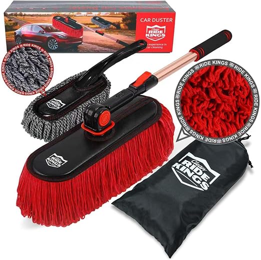 Car Duster Exterior Scratch Free,Car Dust Brush with Extendable Telescoping Handle to Remove Dust Pollen,Duster for Car,