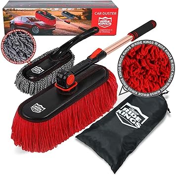 Car Duster Exterior Scratch Free,Car Dust Brush with Extendable Telescoping Handle to Remove Dust Pollen,Duster for Car,