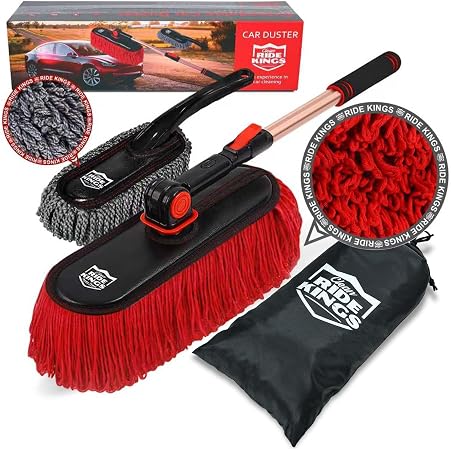 Car Duster Exterior Scratch Free,Car Dust Brush with Extendable Telescoping Handle to Remove Dust Pollen,Duster for Car,