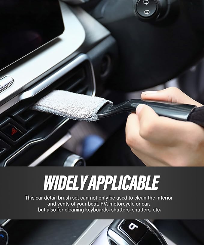 Universal 2 in 1 Duster for Car Clean,Car Bursh Tool,Double Head Brush,Auto Interior Detailing Brush,Soft Car Interior Detailing Brush Dust Brush (Blue)