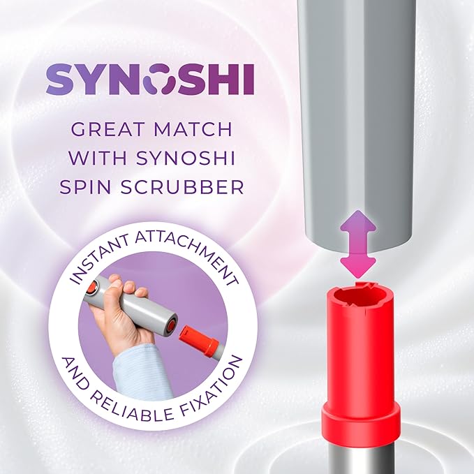 Synoshi PRO Electric Spin Scrubber Extension Handle, Electric Bathroom Scrubber for Cleaning, Extends up to 29.5 Inch (75 cm)