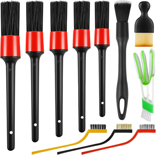 REGUICORP 13PCS Car Detailing Brush Set, Car Detailing Brush Kit, Ultra No Soft Scratch Detailing Brush, Car Cleaning Brushes for Interior or Exterior
