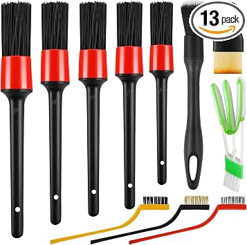 REGUICORP 13PCS Car Detailing Brush Set, Car Detailing Brush Kit, Ultra No Soft Scratch Detailing Brush, Car Cleaning Br