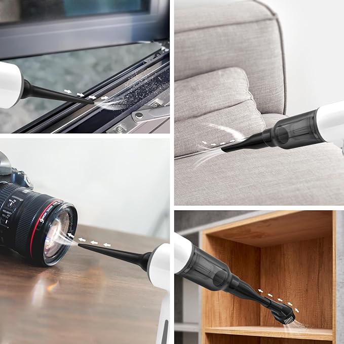 Cordless Handheld Vacuum for Car and Home - 6500Pa Powerful Suction, 3-in-1 Vacuum & Blower for Keyboard Cleaning, Computer Duster