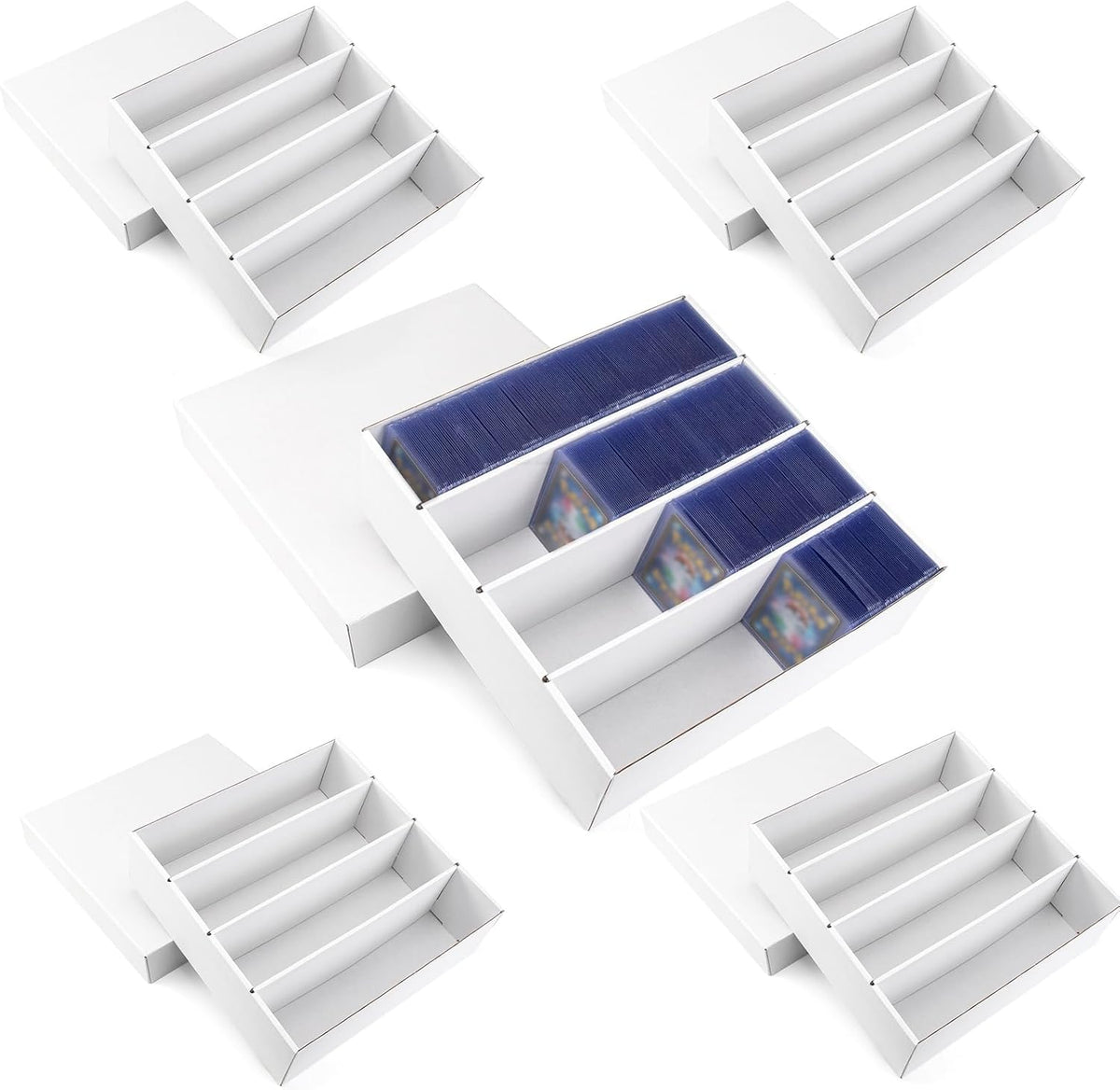 5-Pack Toploader Trading Card Storage Box, 4 Row 3600 Count Cardboard Box
