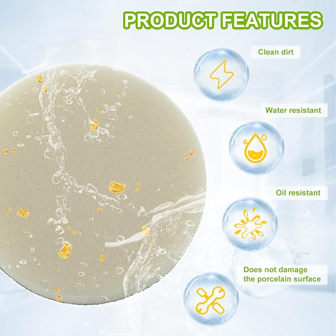 16pcs Foam Pads Power Scrubber Pads Set Electric Scrubber Replacement Scouring Pads fit for Dremel Versa Scouring Pads,White