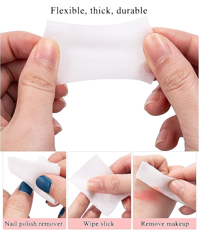 1000PCS Nail Cotton Pads,1pcs Push Down Pump Dispenser Bottle for Nail Alcohol Polish Removal,Nail Wipes,Lint Free Wipes for Acrylic Nails,Gel Residue Wipe Off Solution for Nails