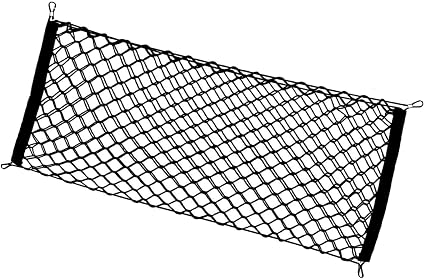 ZONETECH Large Pocket Mesh Storage Net - Black Mesh Large Pocket Trunk Cargo Organizer with 2 Mounting Options